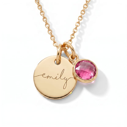 Gepersonaliseerde naamketting met geboortesteen