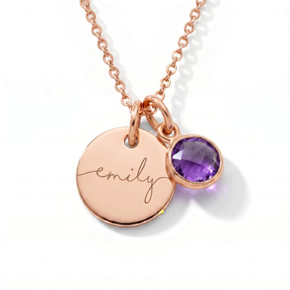 Gepersonaliseerde naamketting met geboortesteen