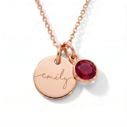 Gepersonaliseerde naamketting met geboortesteen