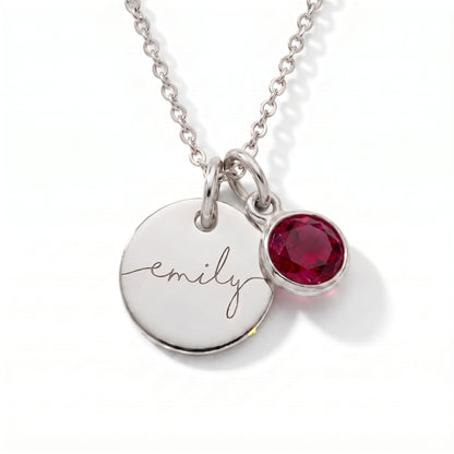Gepersonaliseerde naamketting met geboortesteen