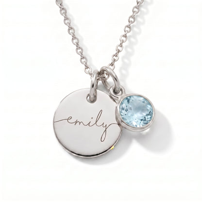 Gepersonaliseerde naamketting met geboortesteen