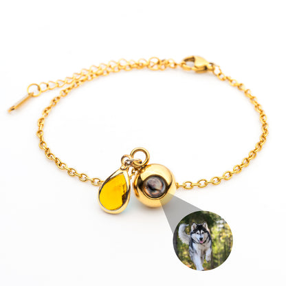 Foto armband met jouw foto - Geboortesteen