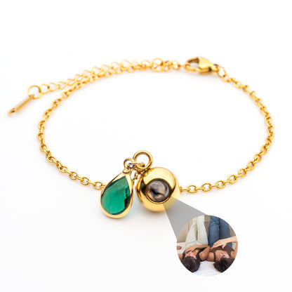 Foto armband met jouw foto - Geboortesteen