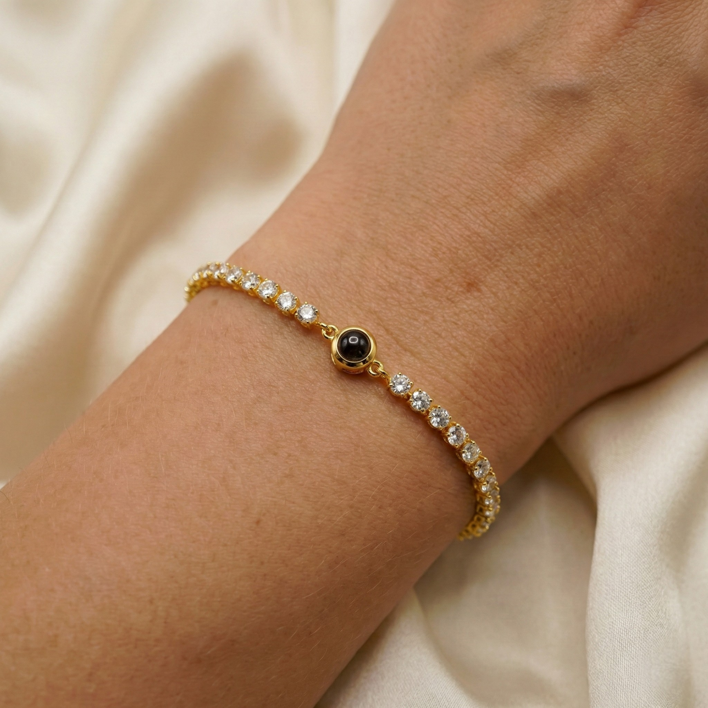 Foto armband met jouw foto - Tennis Zirconia