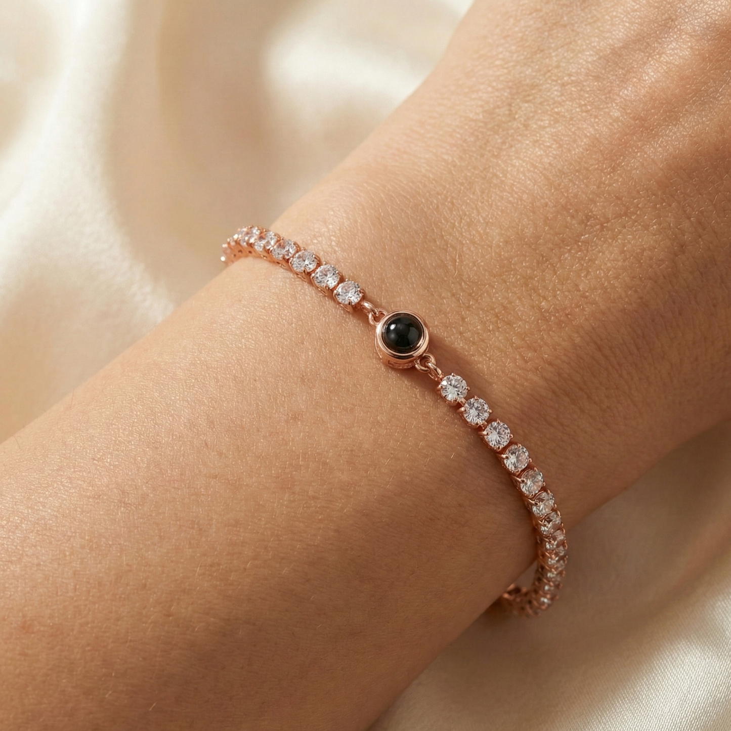 Foto armband met jouw foto - Tennis Zirconia
