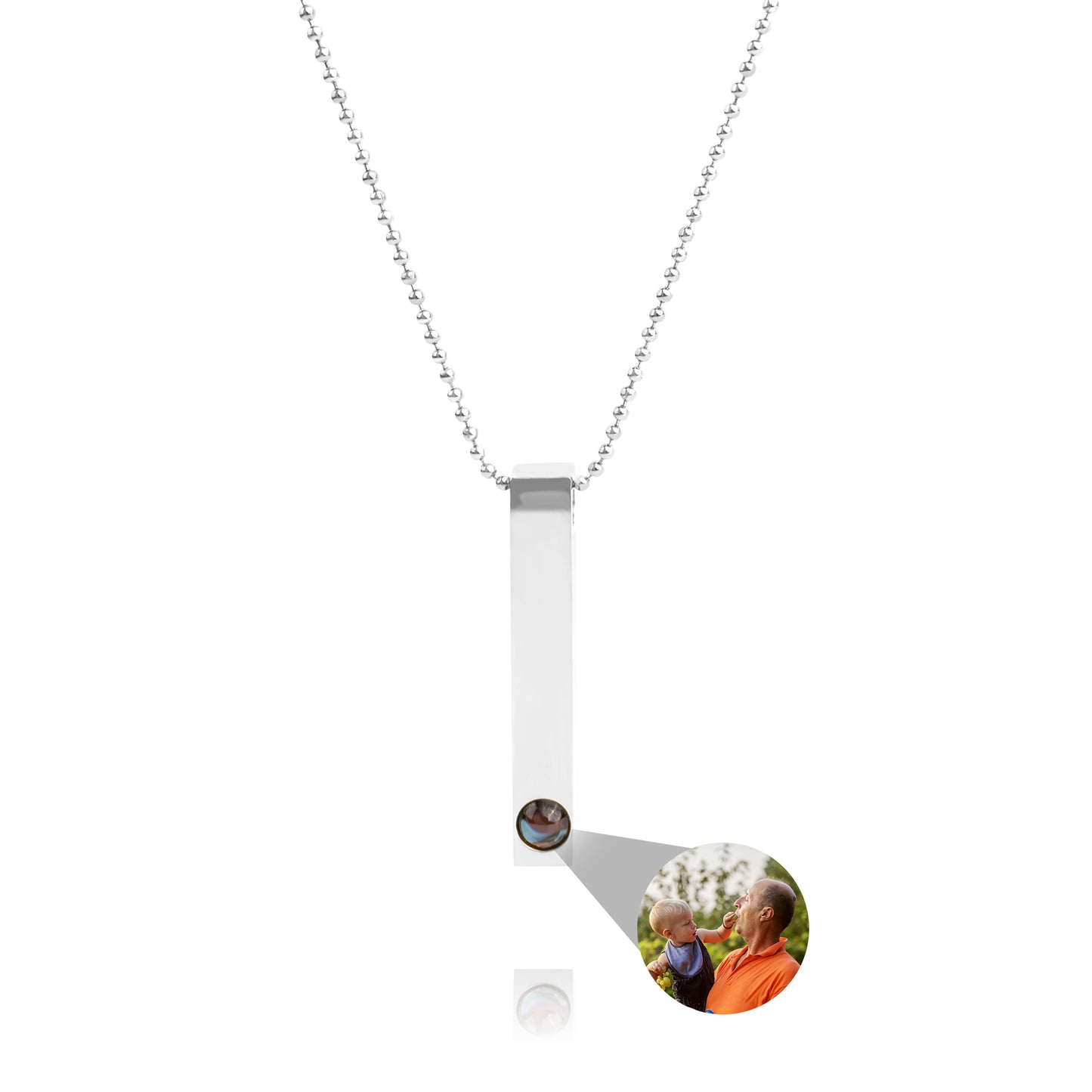 Fotoketting met je eigen foto - Staaf met bolletjesketting