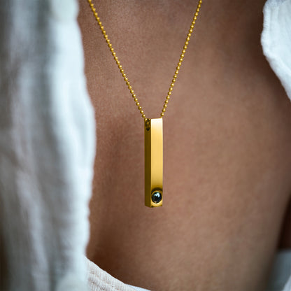 Fotoketting met je eigen foto - Staaf met bolletjesketting