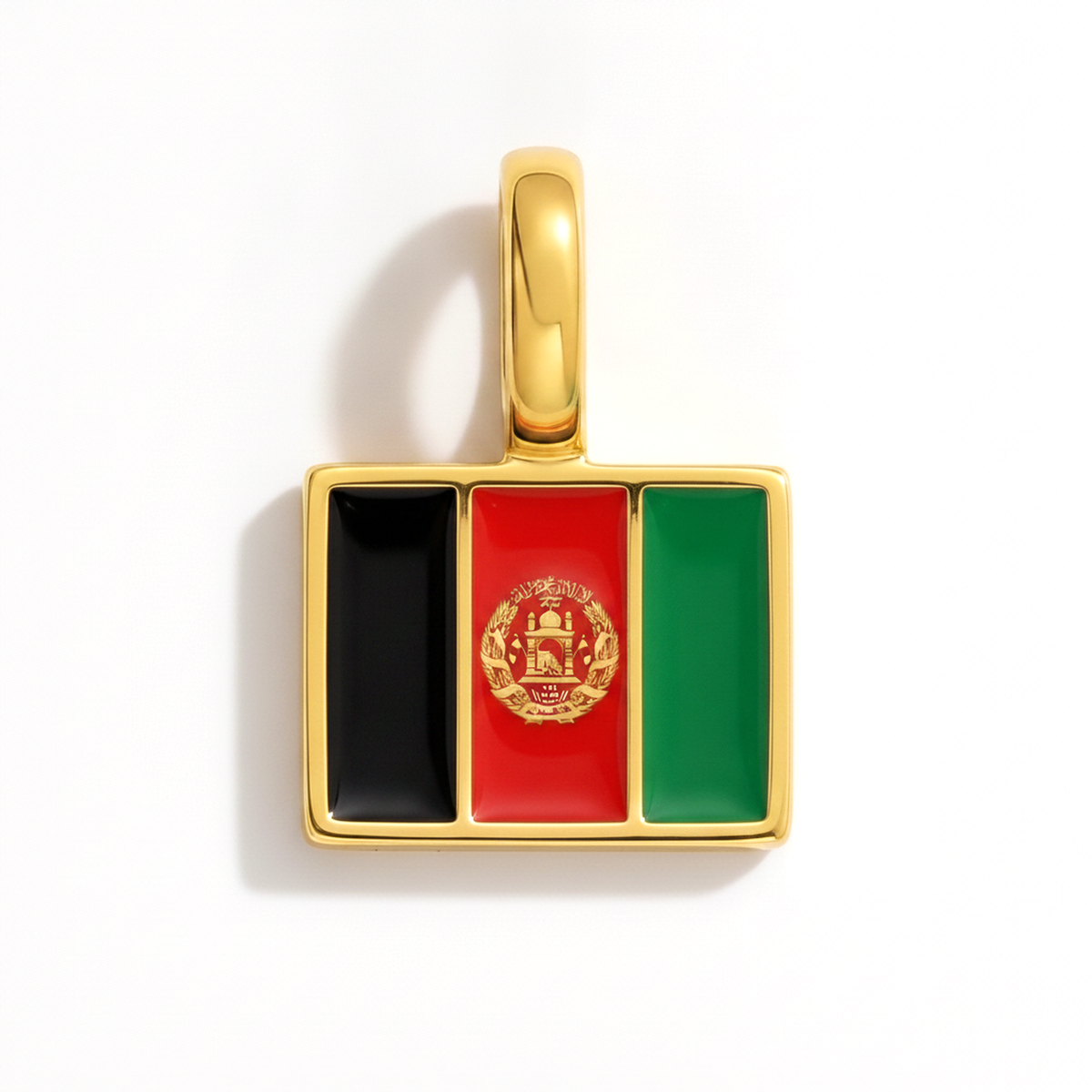Charm Afghanistan – eckig gold