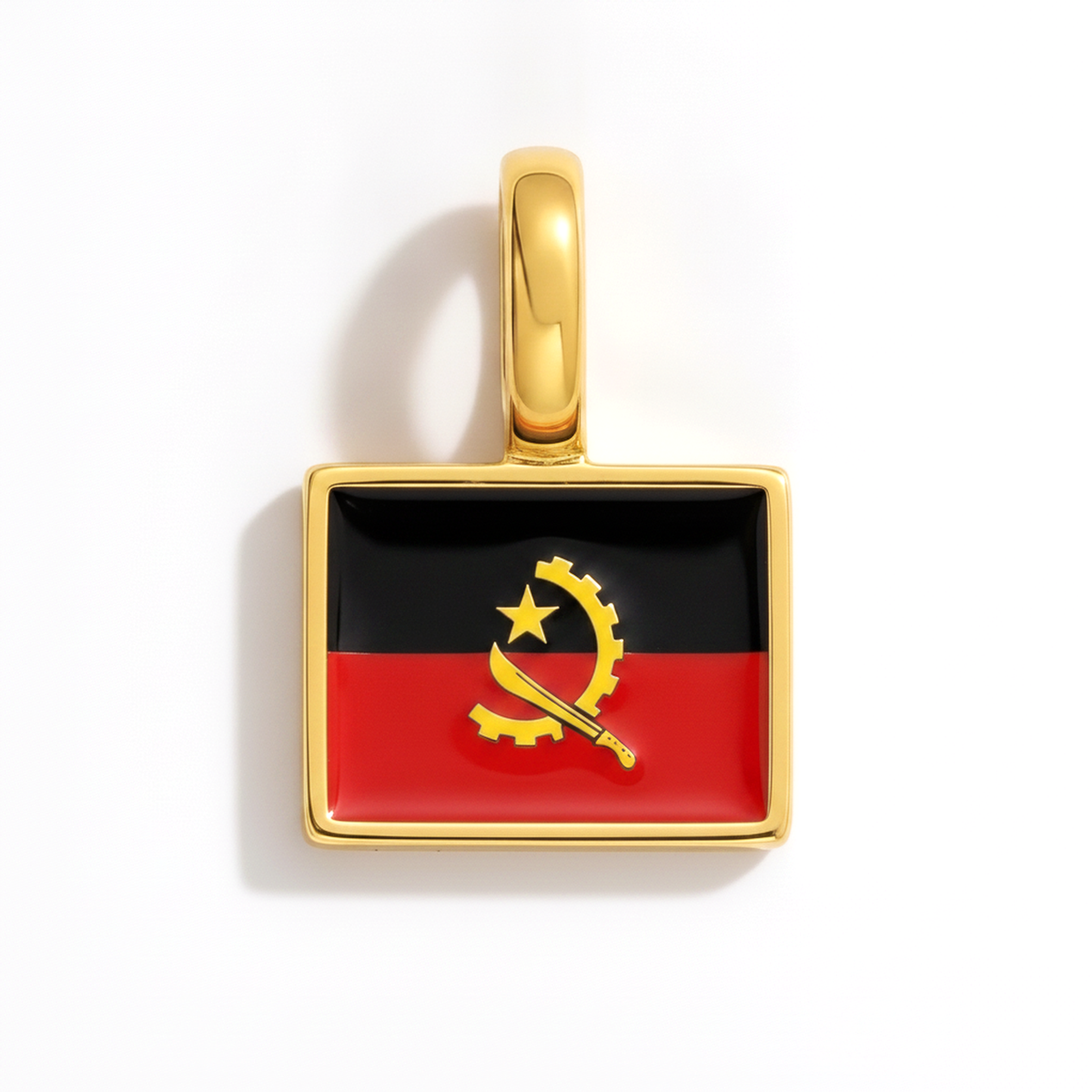 Charm Angola – eckig gold