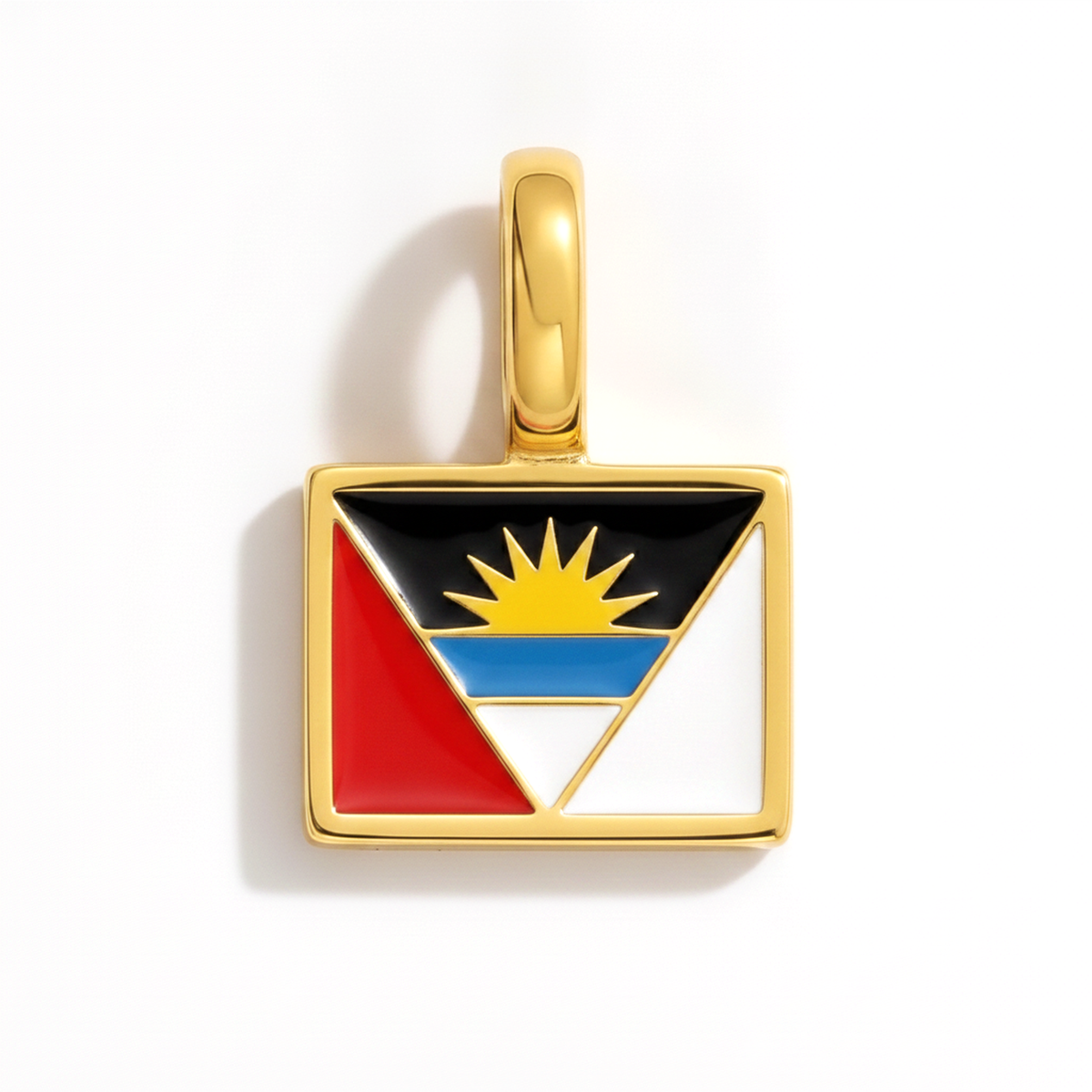 Charm Antigua en Barbuda – eckig gold