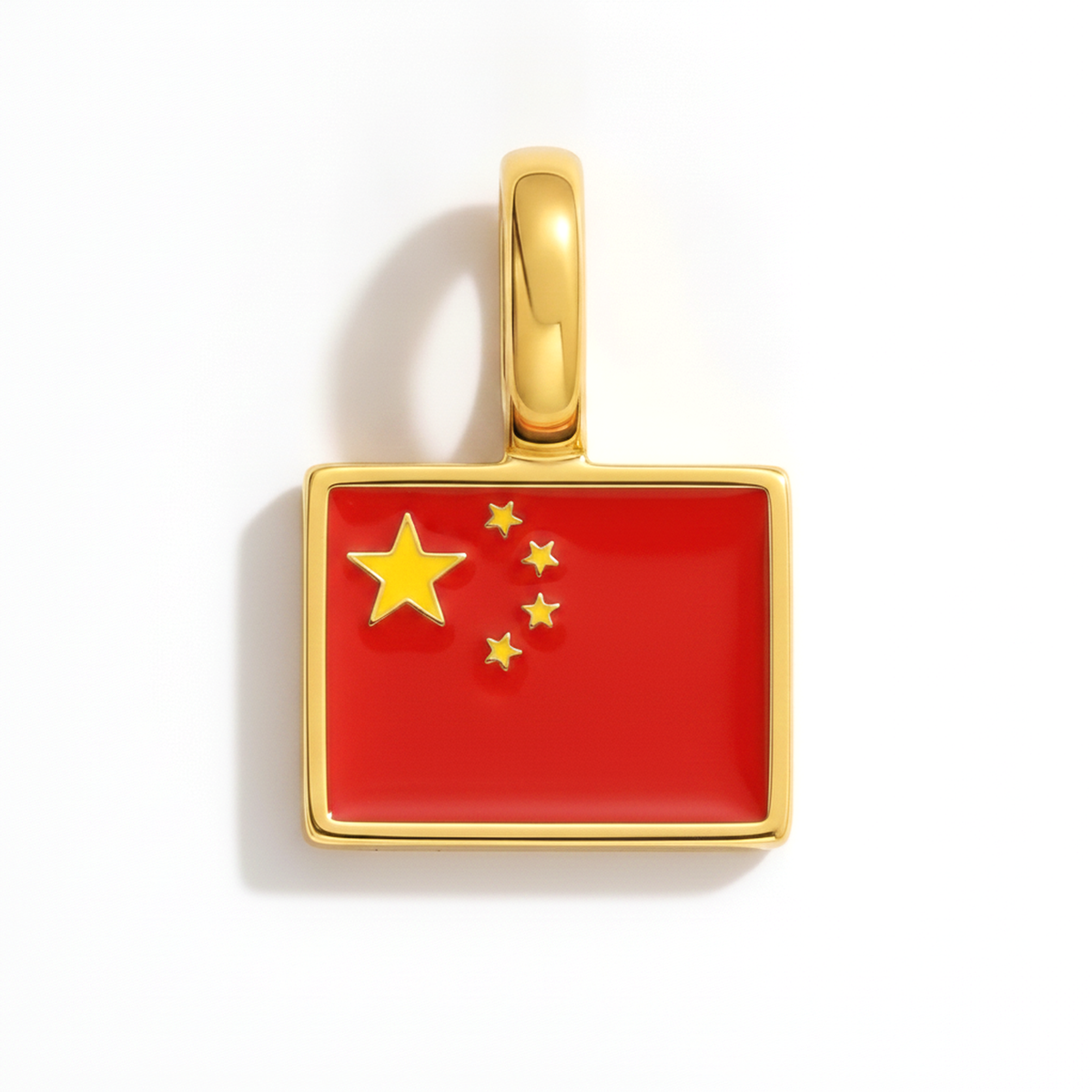 Charm China – eckig gold