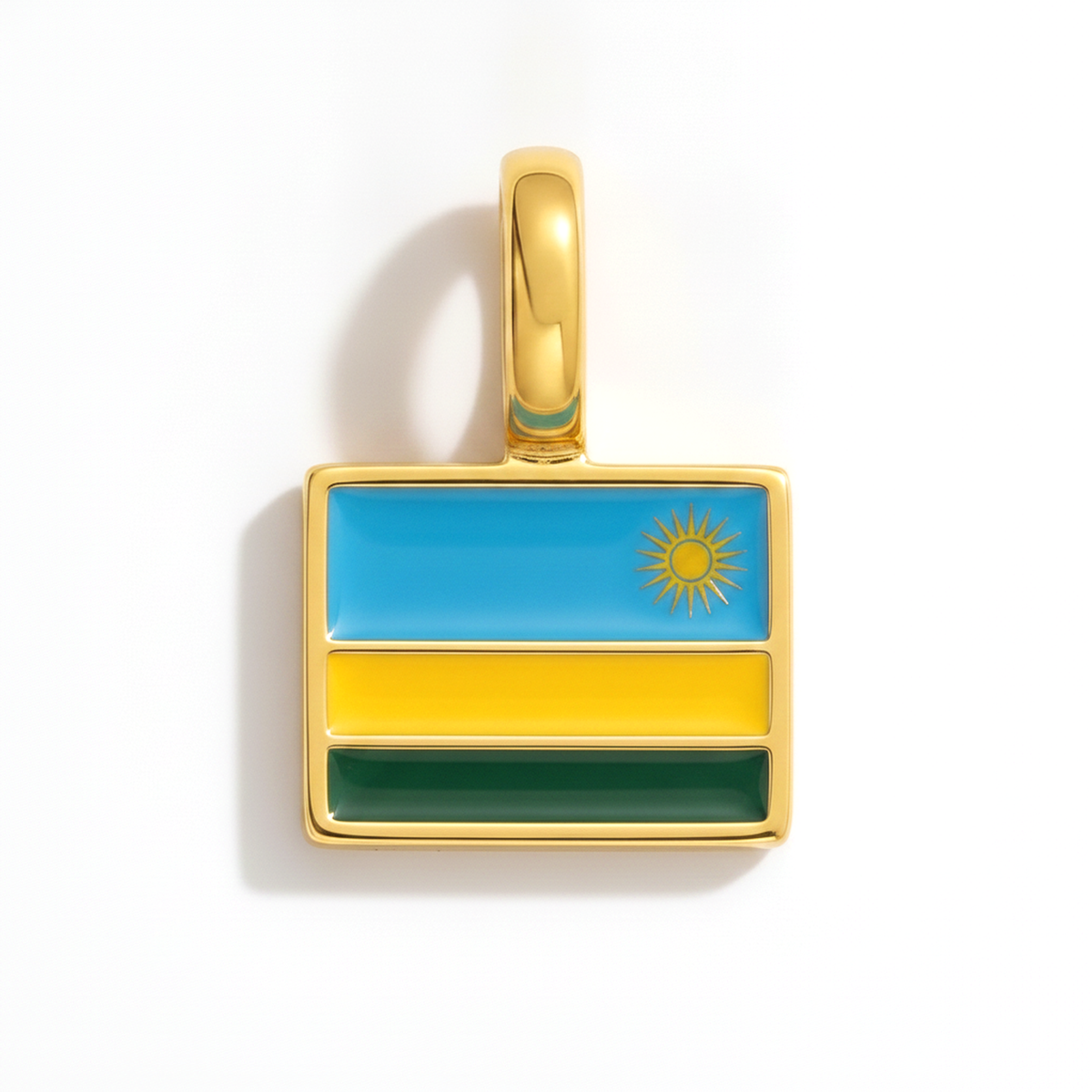 Charm Rwanda – square gold