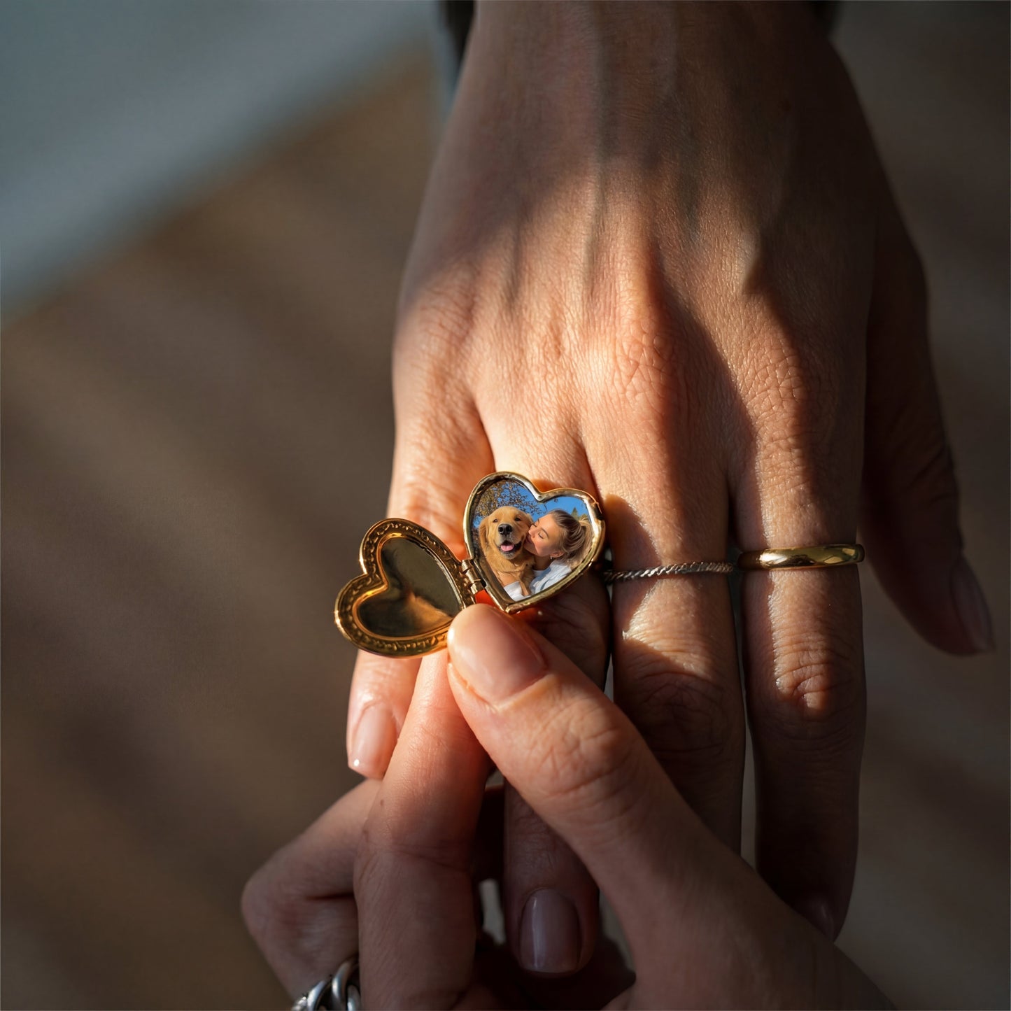 Medaillon Ring met Foto - Hart
