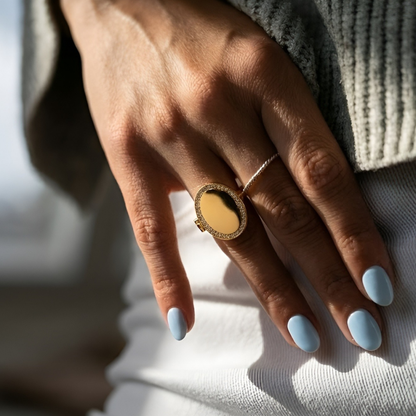 Medaillon Ring met Foto - Ovaal