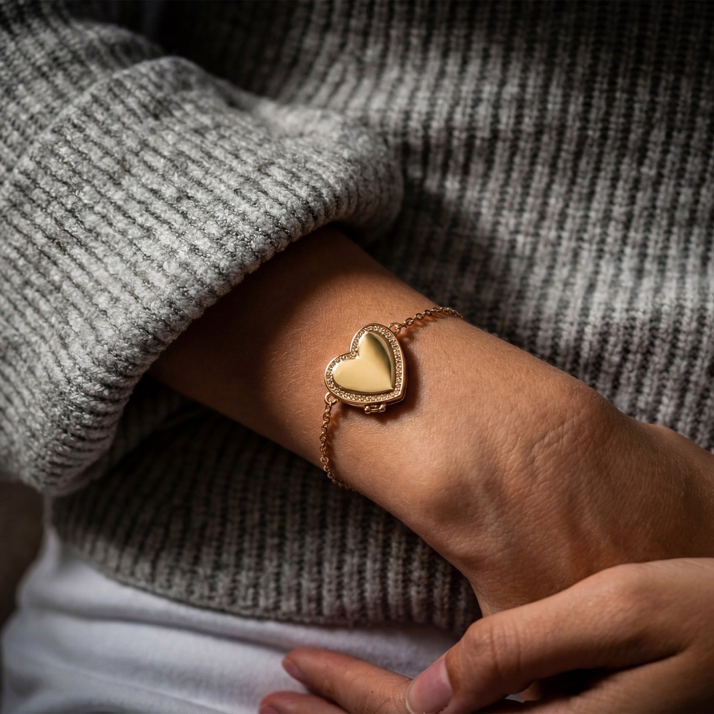 Medaillon Armband met Foto - Hart