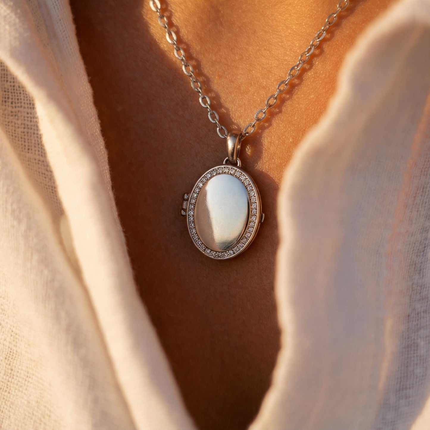 Medaillon Ketting met Foto - Ovaal