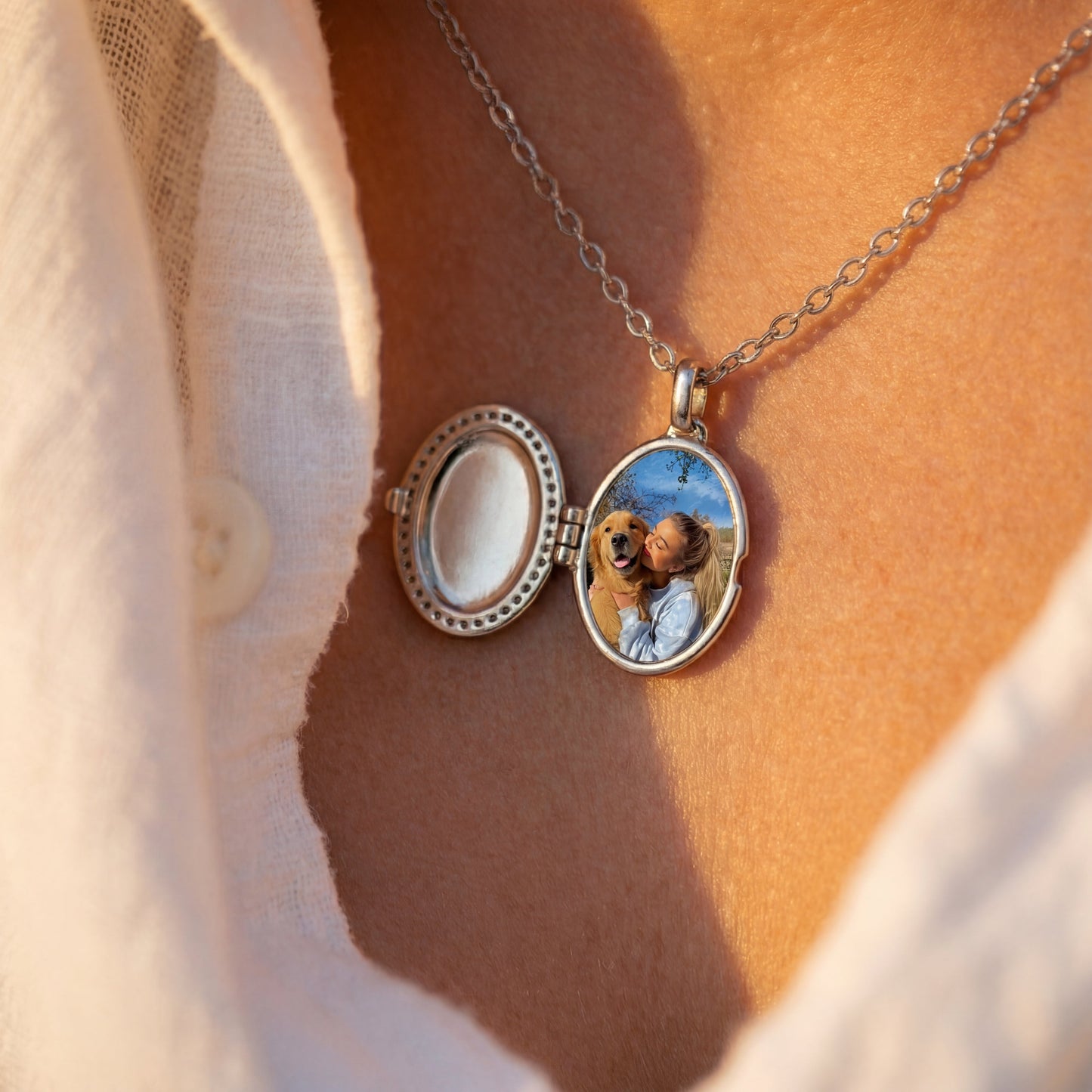 Medaillon Ketting met Foto - Ovaal