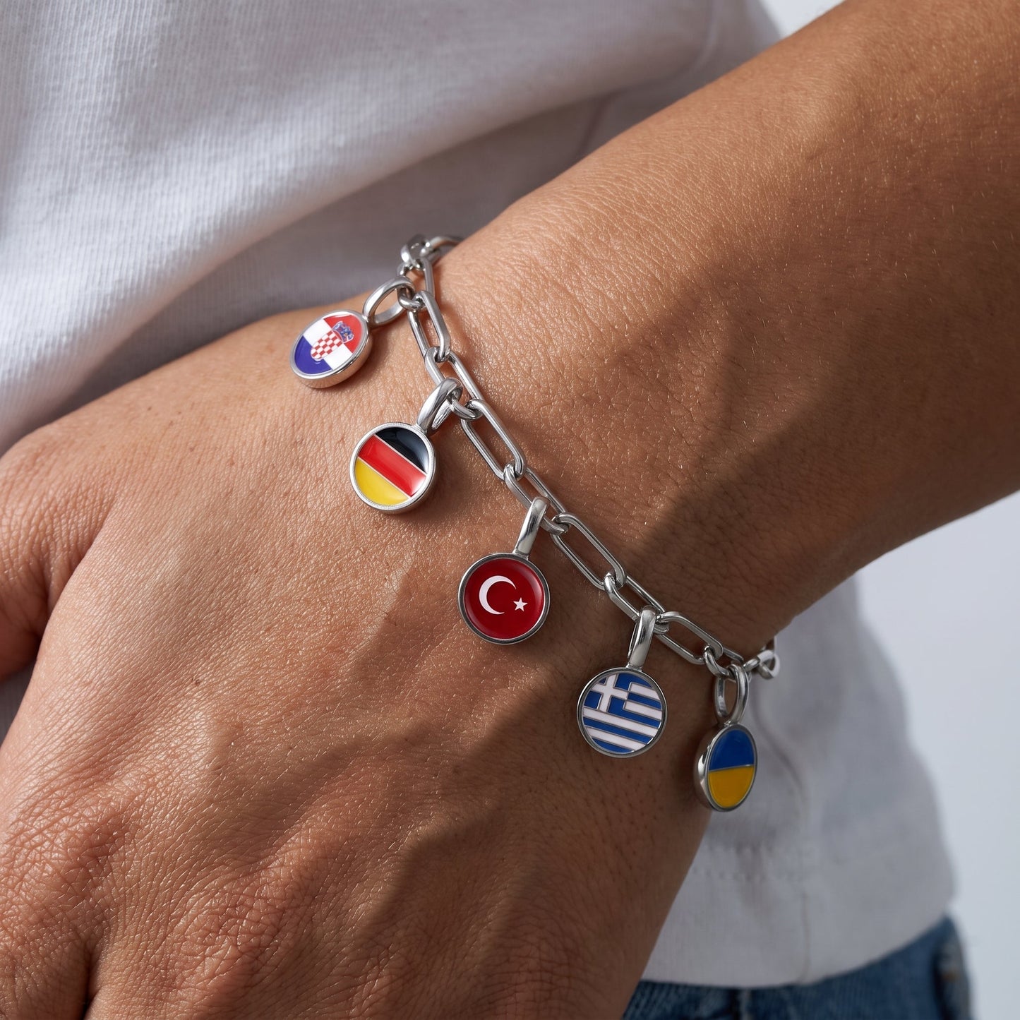 Landen Charm Armband – Zilver