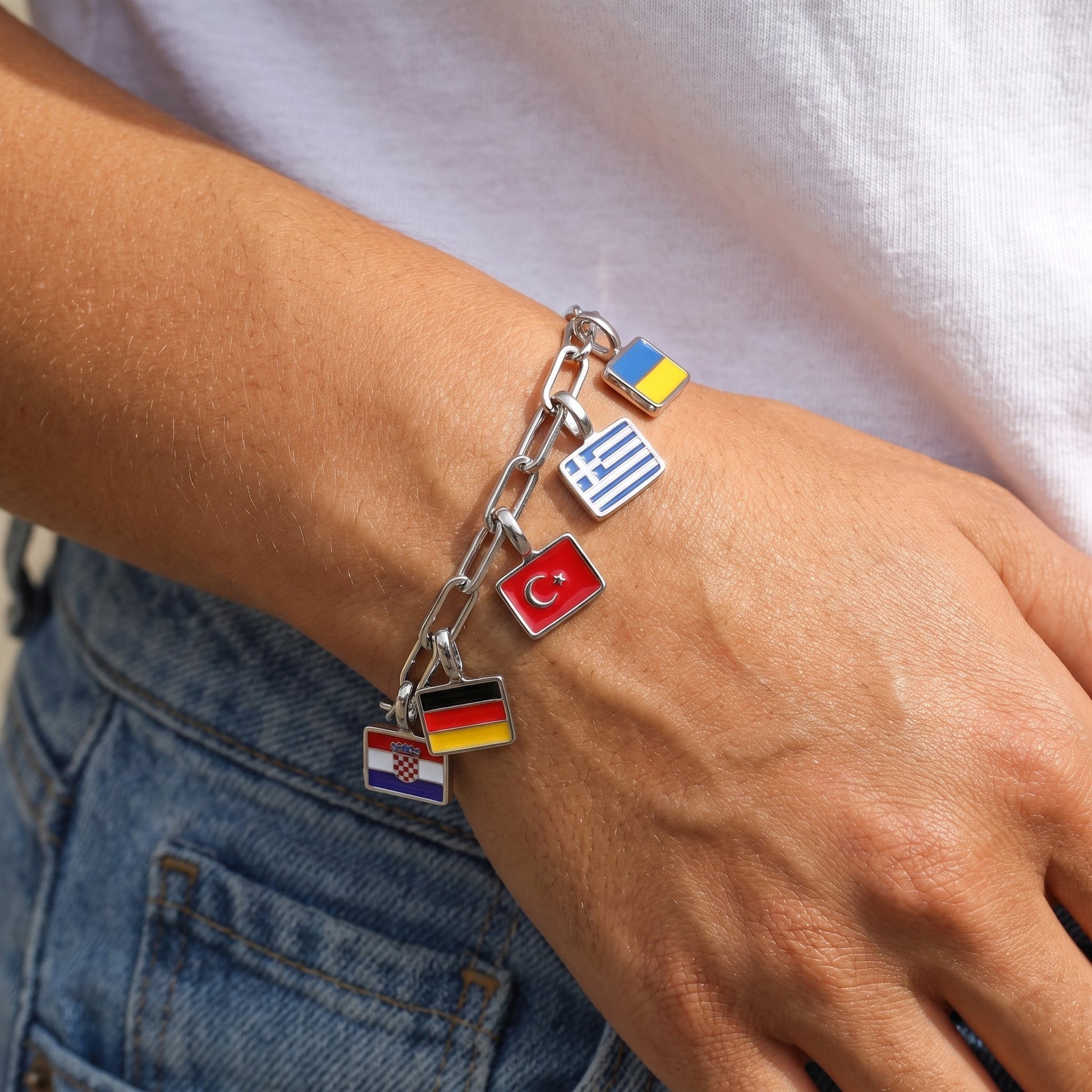 Landen Charm Armband – Zilver