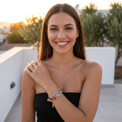 Landen Charm Armband – Zilver