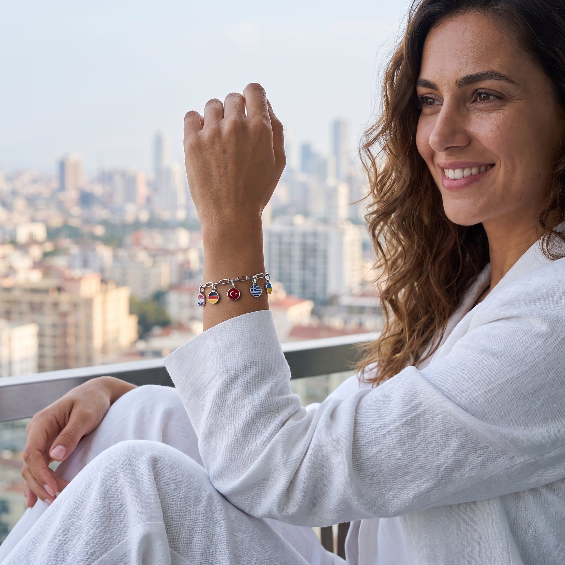 Landen Charm Armband – Zilver