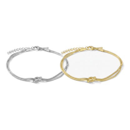 Forever Knot-armband – goud & zilver – productfoto