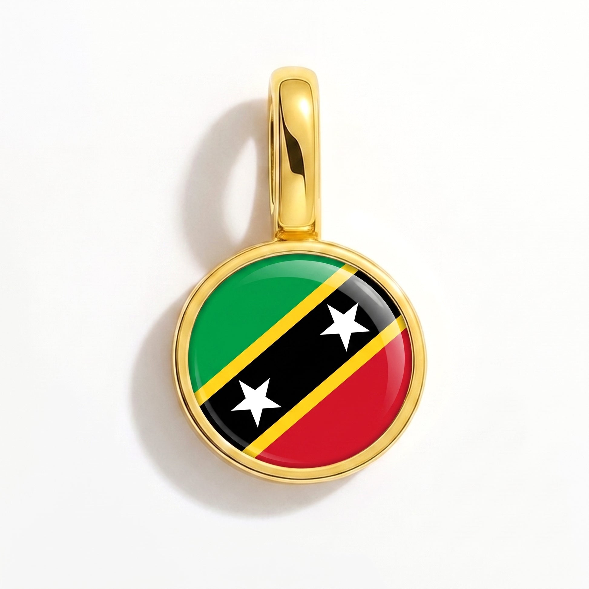 Charm vlag Saint Kitts en Nevis – rond goud