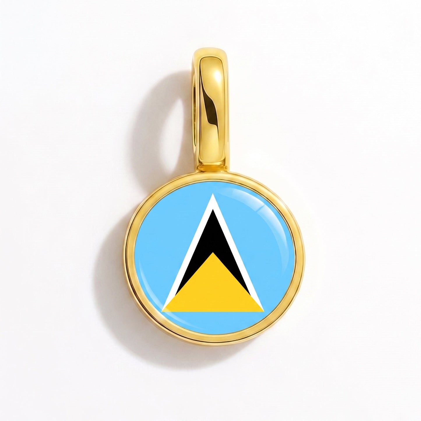 Charm vlag Saint Lucia – rechthoekig goud