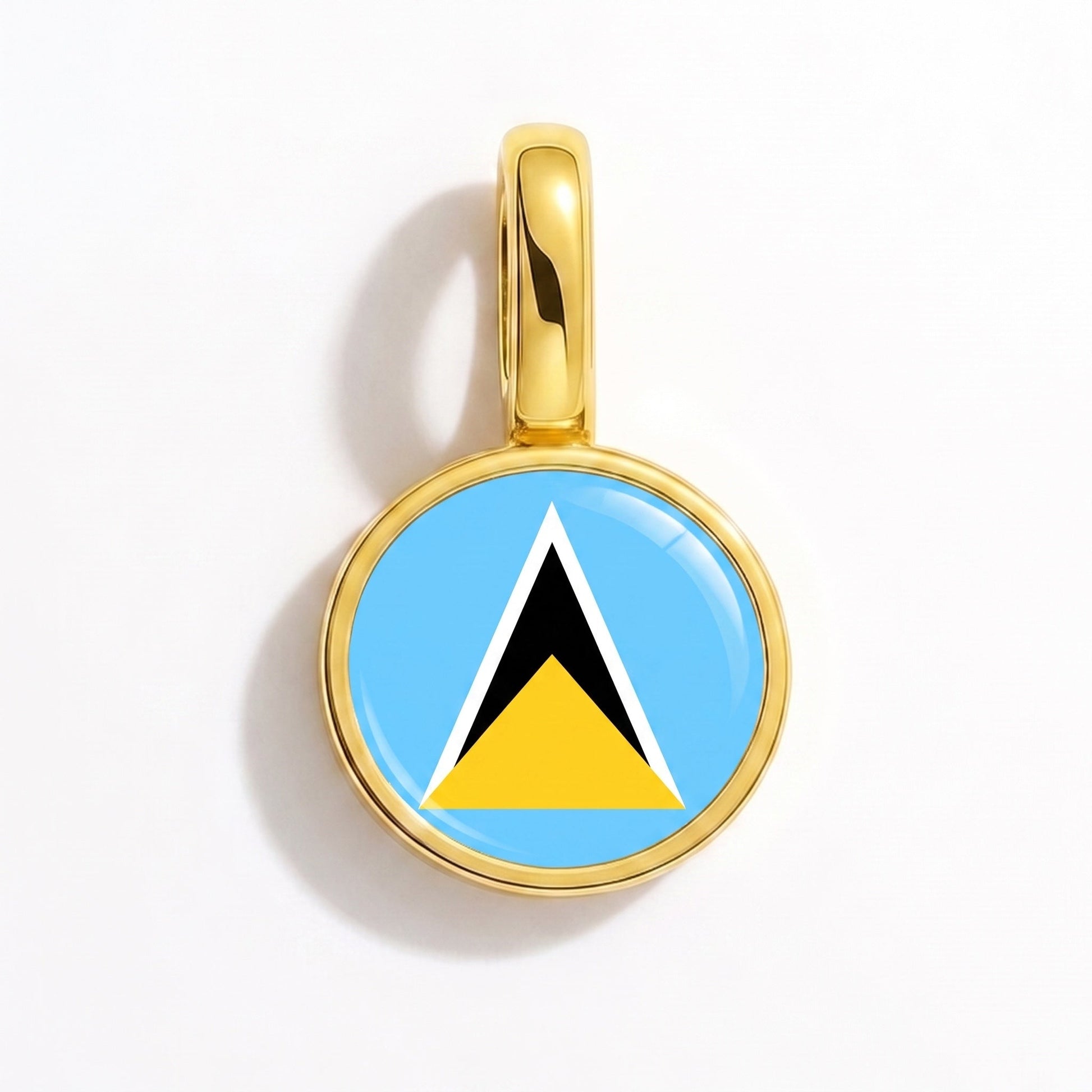 Charm vlag Saint Lucia – rechthoekig goud