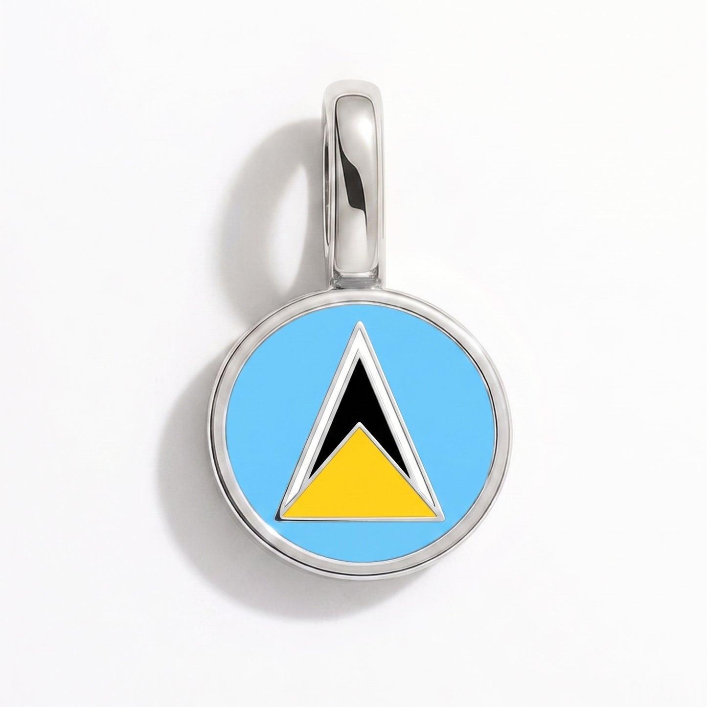 Charm vlag Saint Lucia – rond zilver