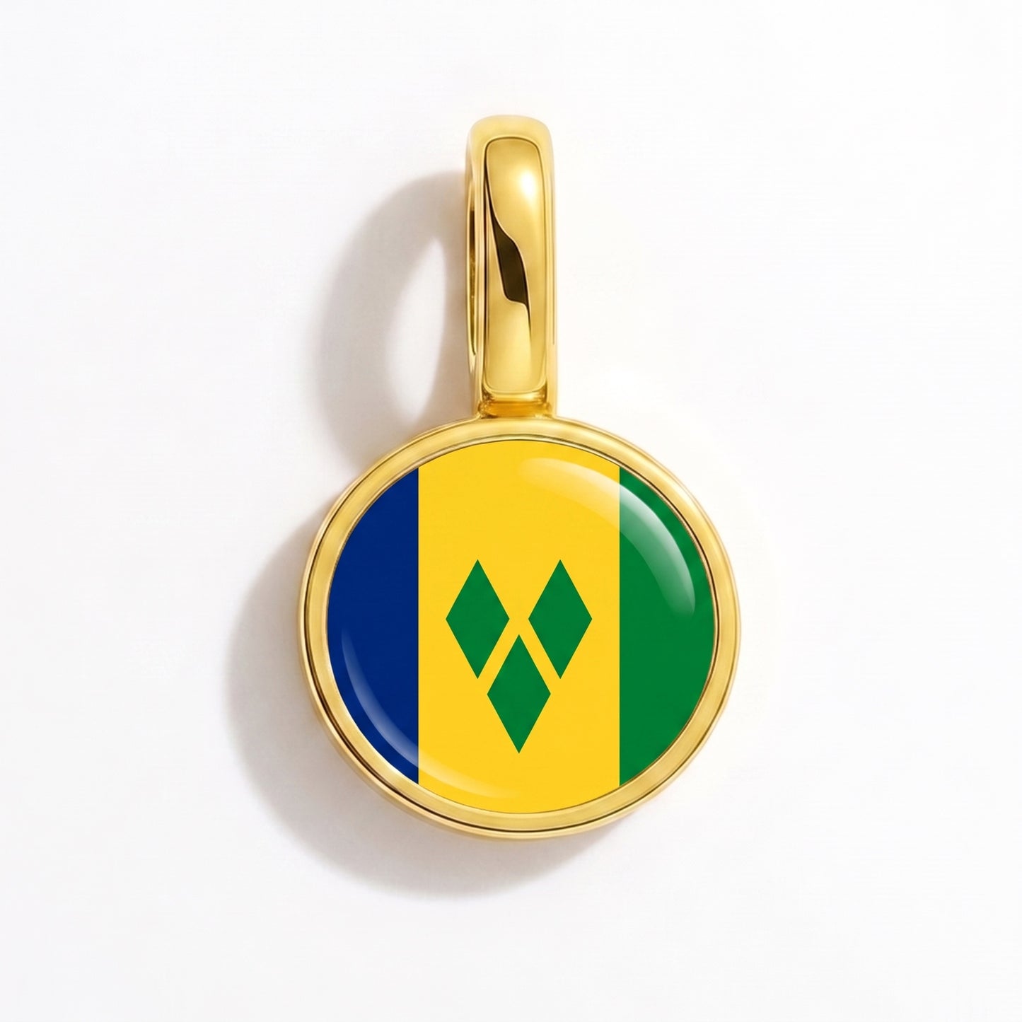 Charm vlag Saint Vincent en de Grenadines – rond goud