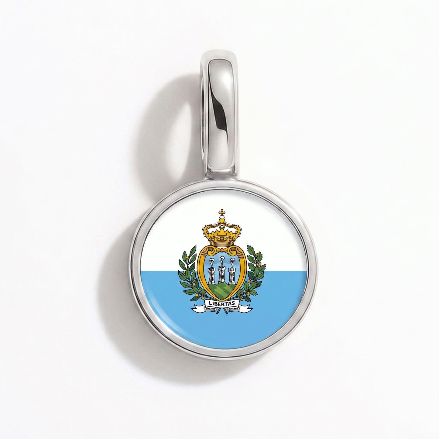 Charm vlag San Marino – rond zilver