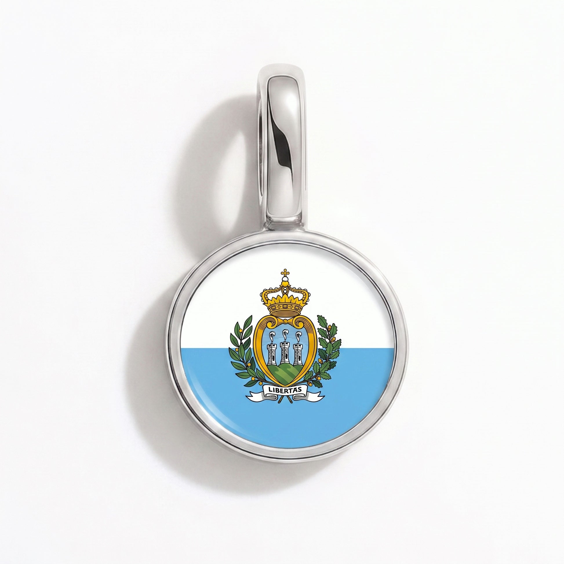Charm vlag San Marino – rond zilver