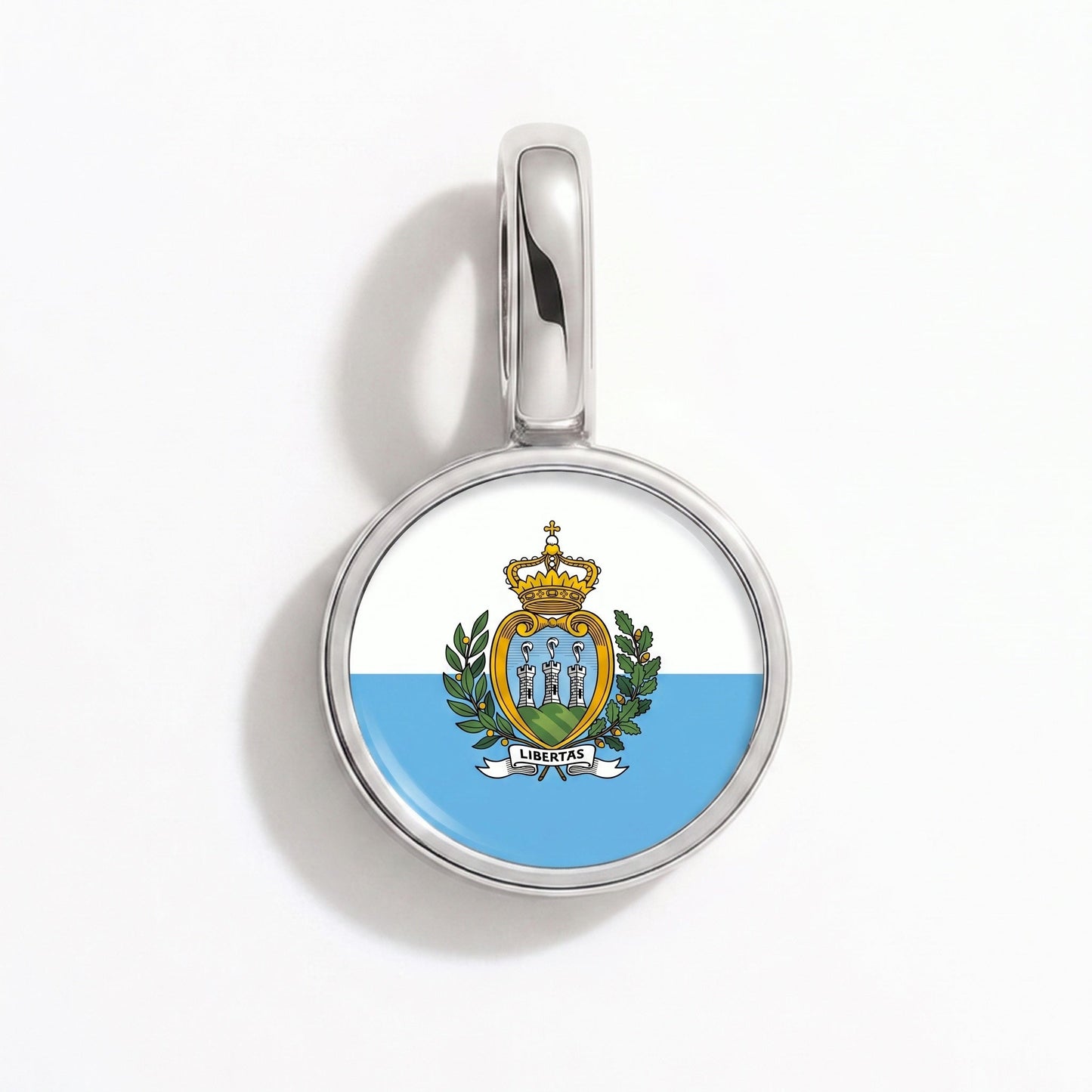 Charm vlag San Marino – rechthoekig zilver