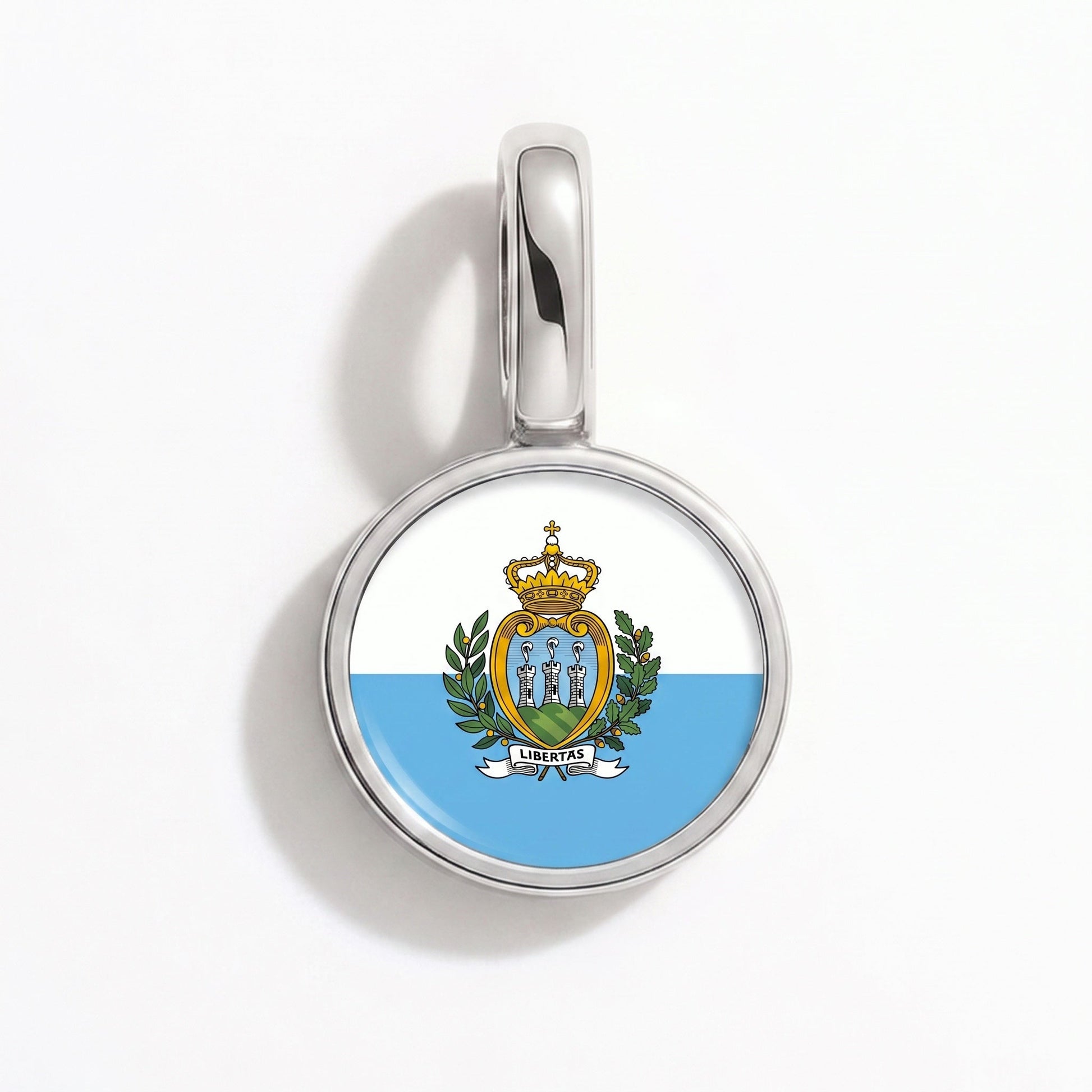 Charm vlag San Marino – rechthoekig zilver