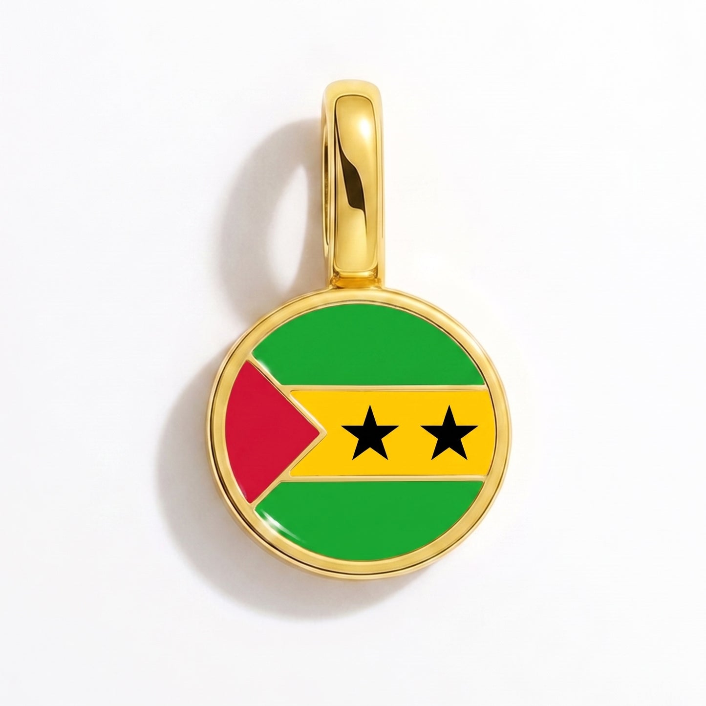 Charm vlag Sao Tomé en Principe – rond goud