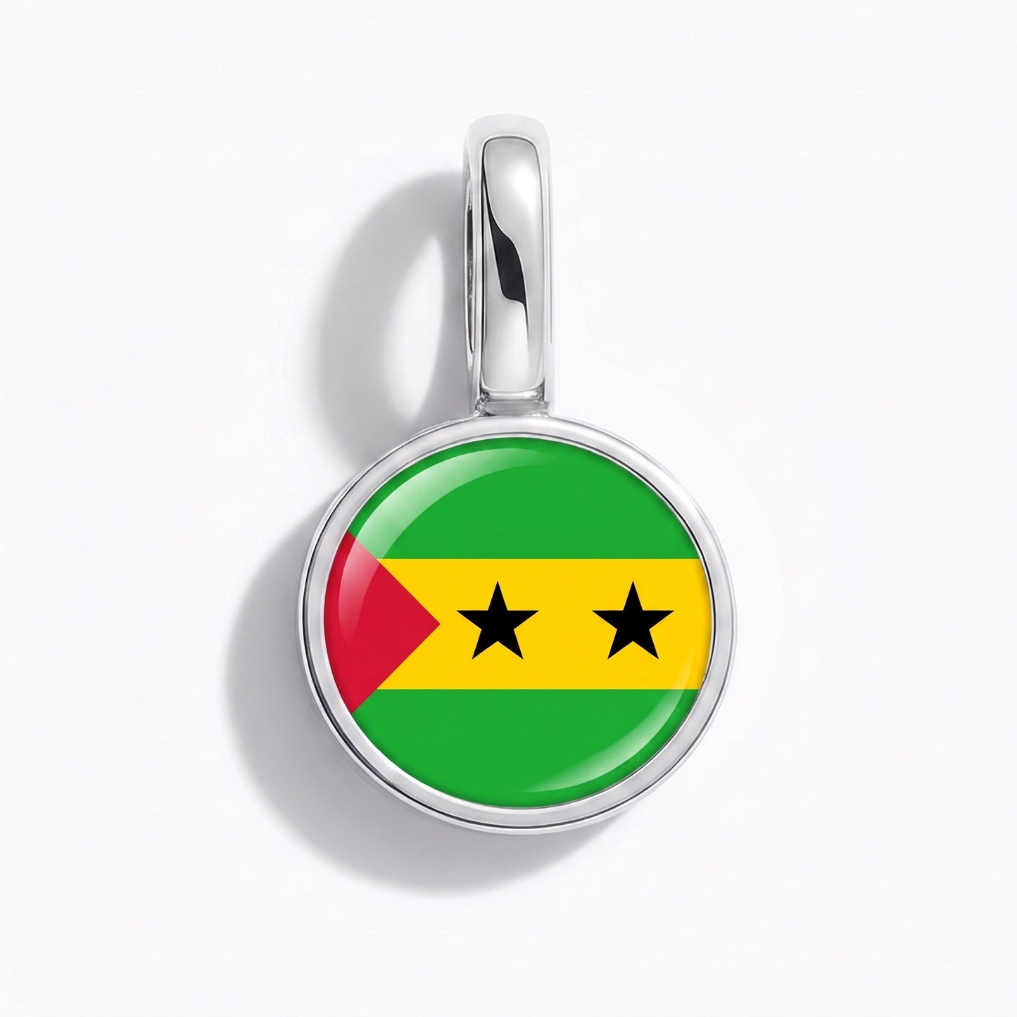 Charm vlag Sao Tomé en Principe – rechthoekig zilver