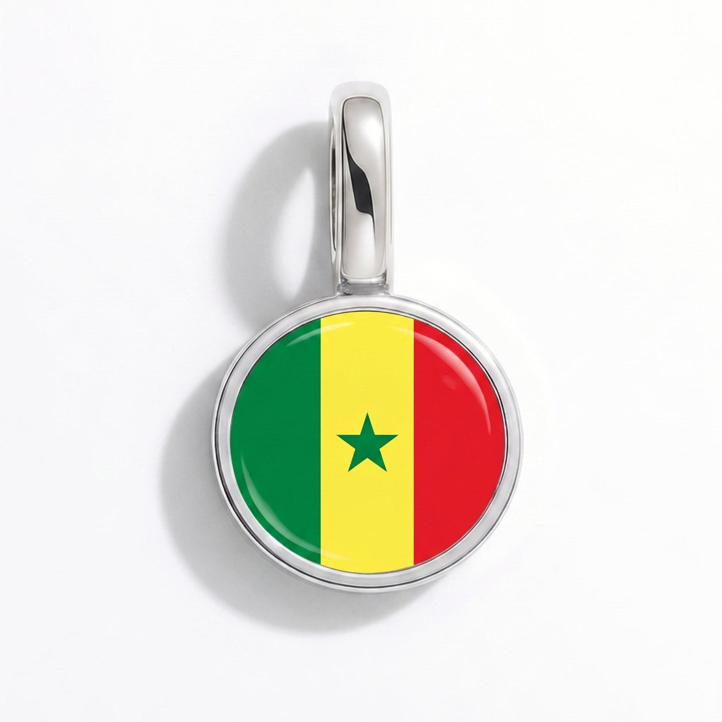 Charm vlag Senegal – rechthoekig zilver