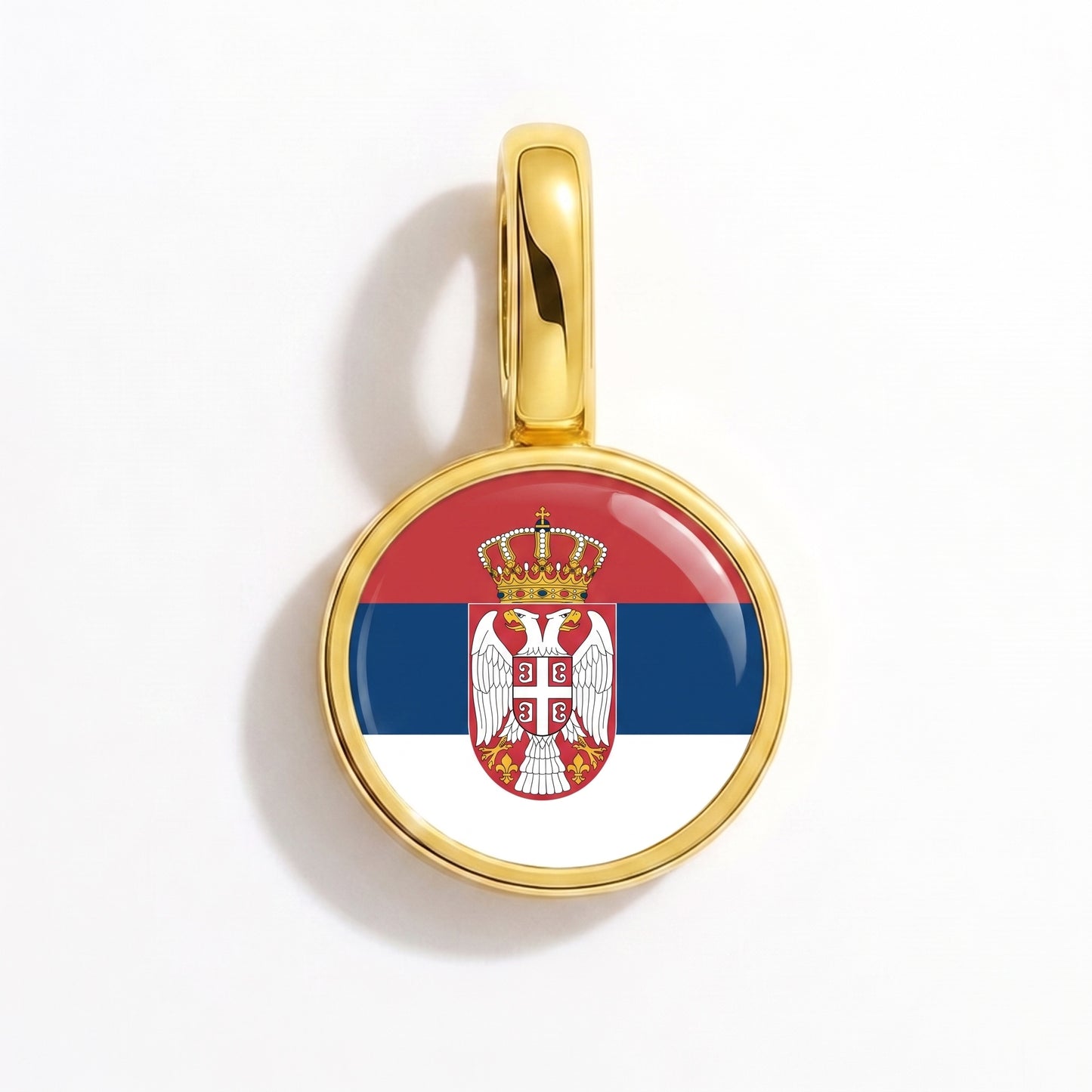 Charm vlag Servië – rond goud