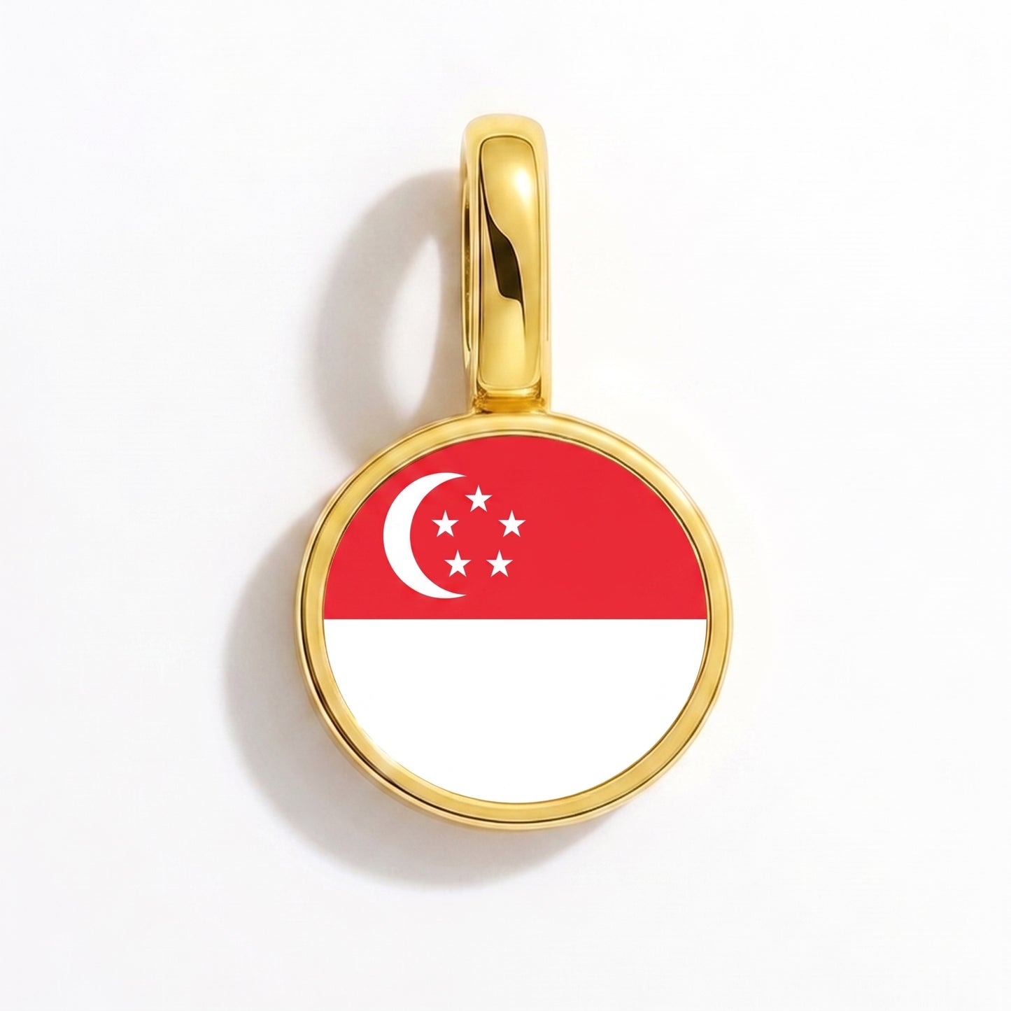 Charm vlag Singapore – rond goud