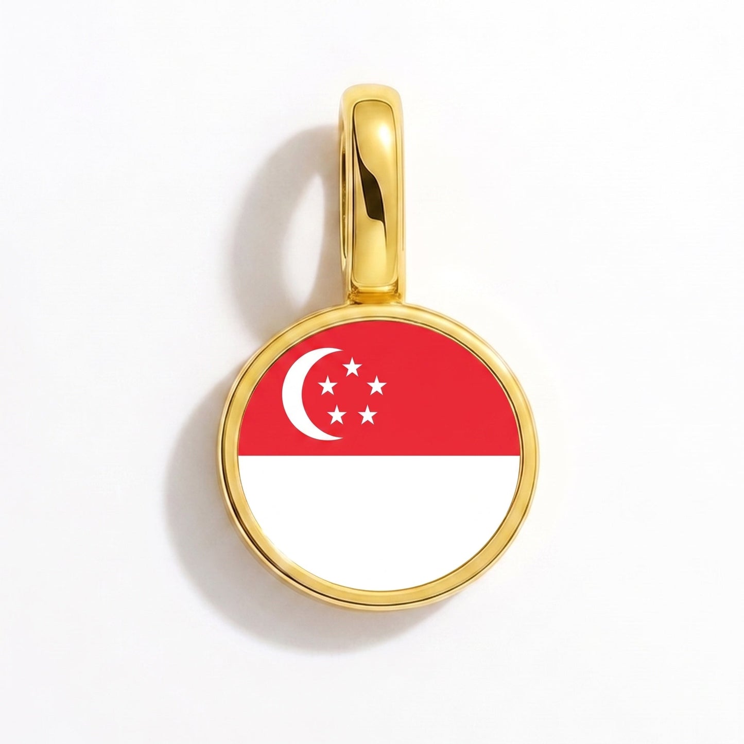 Charm vlag Singapore – rechthoekig goud