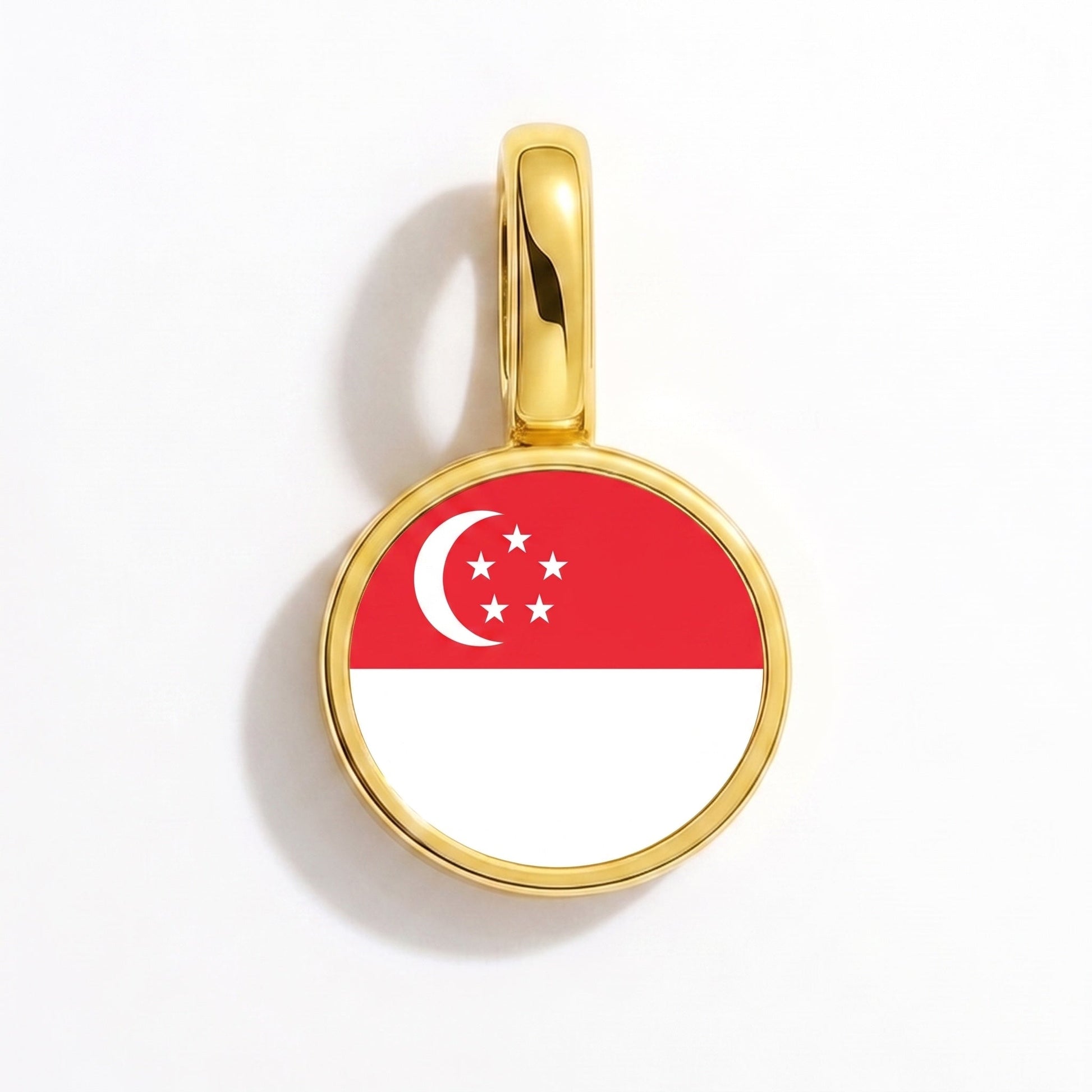 Charm vlag Singapore – rechthoekig goud