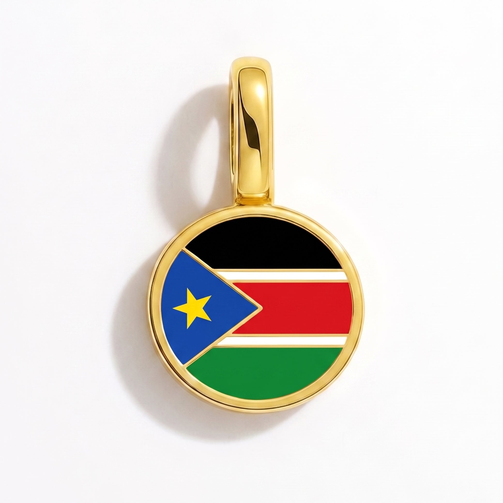 Charm vlag Zuid-Soedan – rond goud