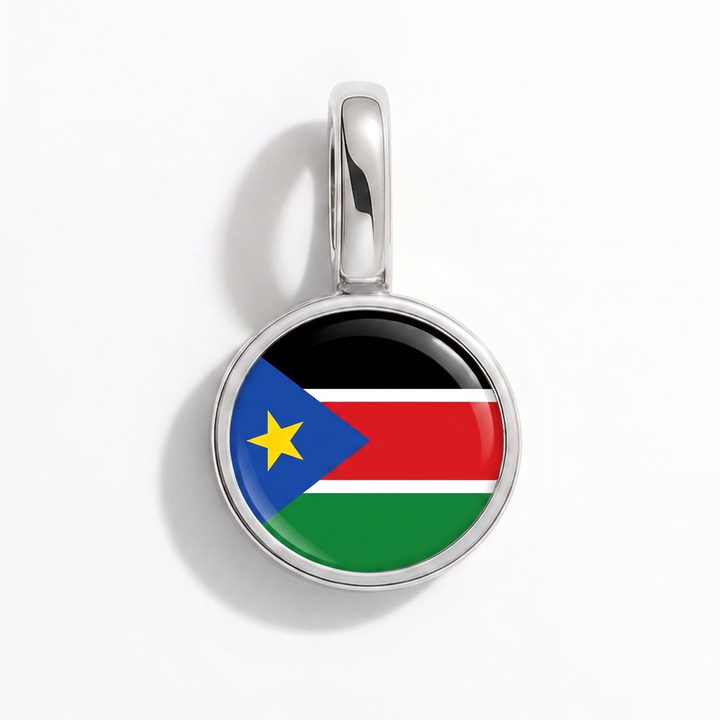 Charm vlag Zuid-Soedan – rond zilver