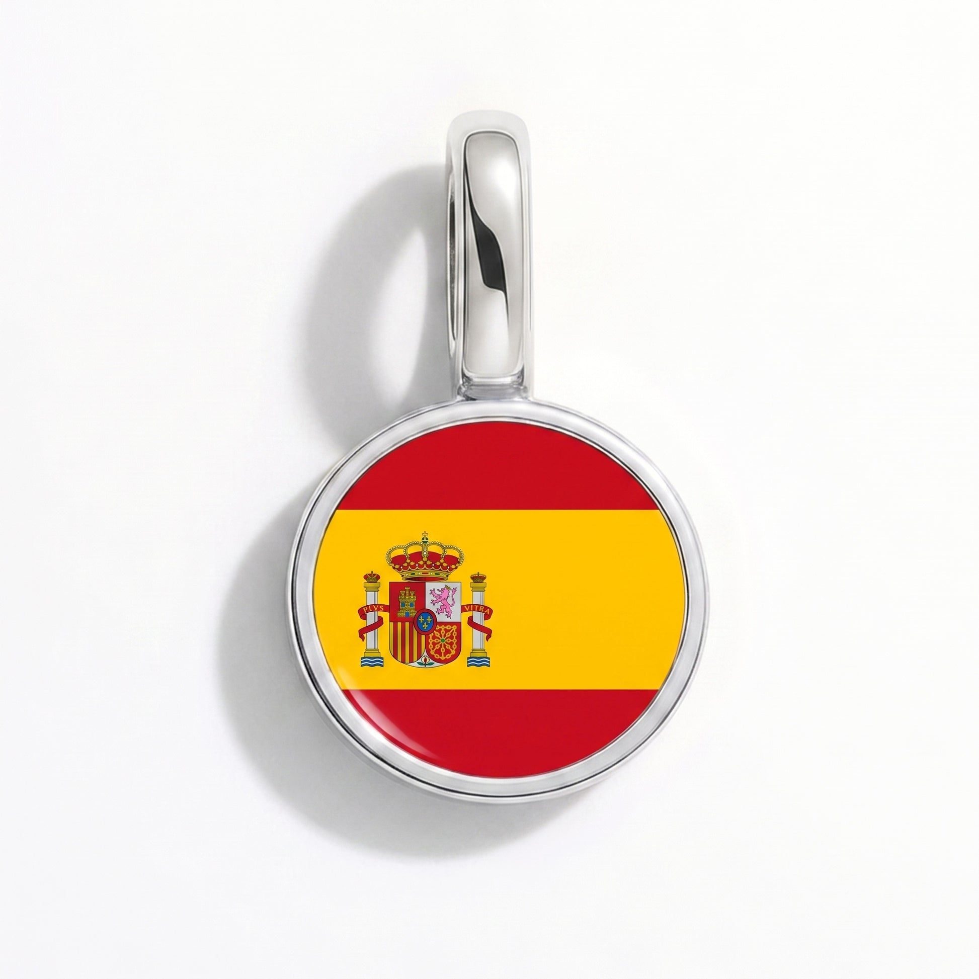 Charm vlag Spanje – rond zilver