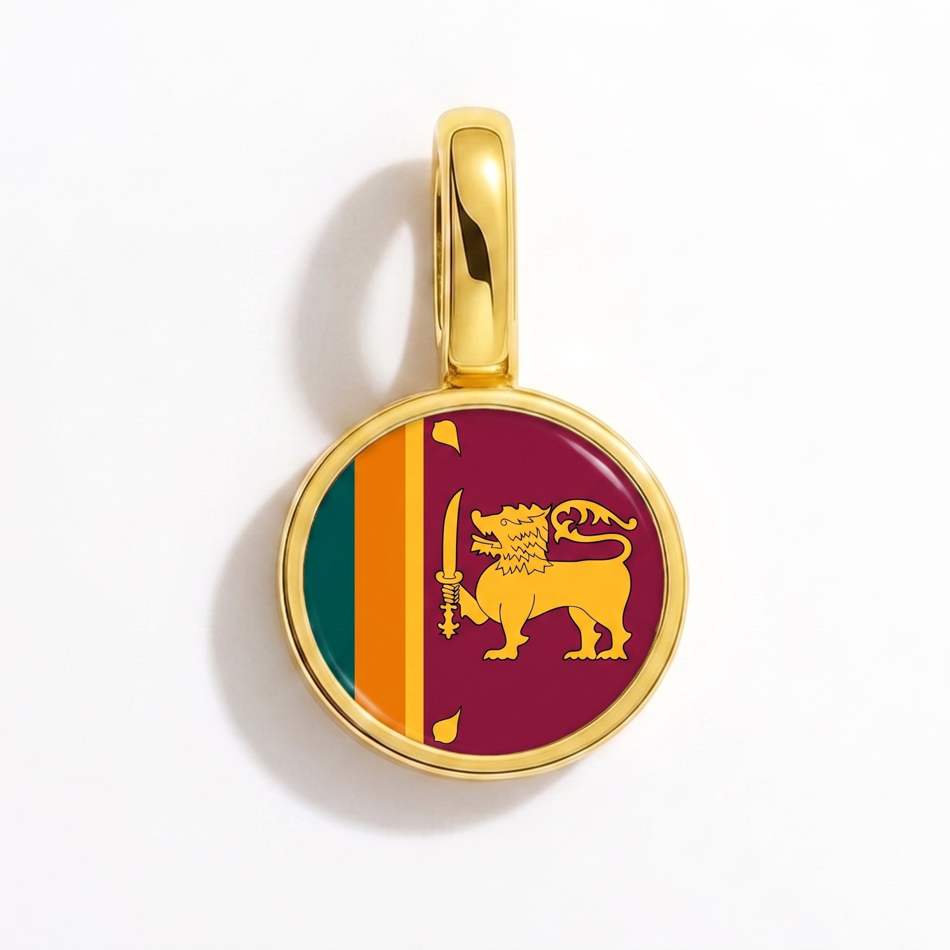 Charm vlag Sri Lanka – rond goud