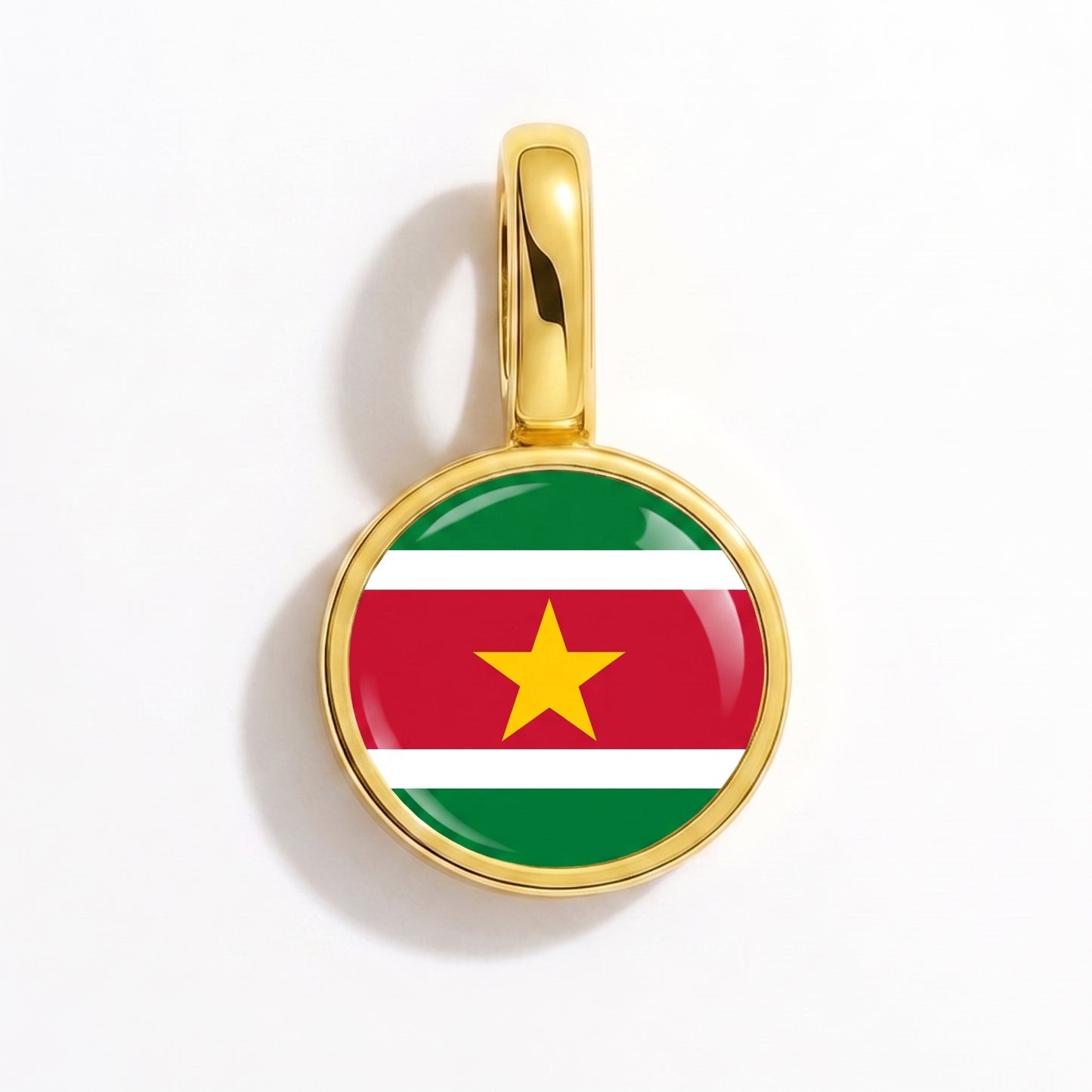 Charm vlag Suriname – rond goud