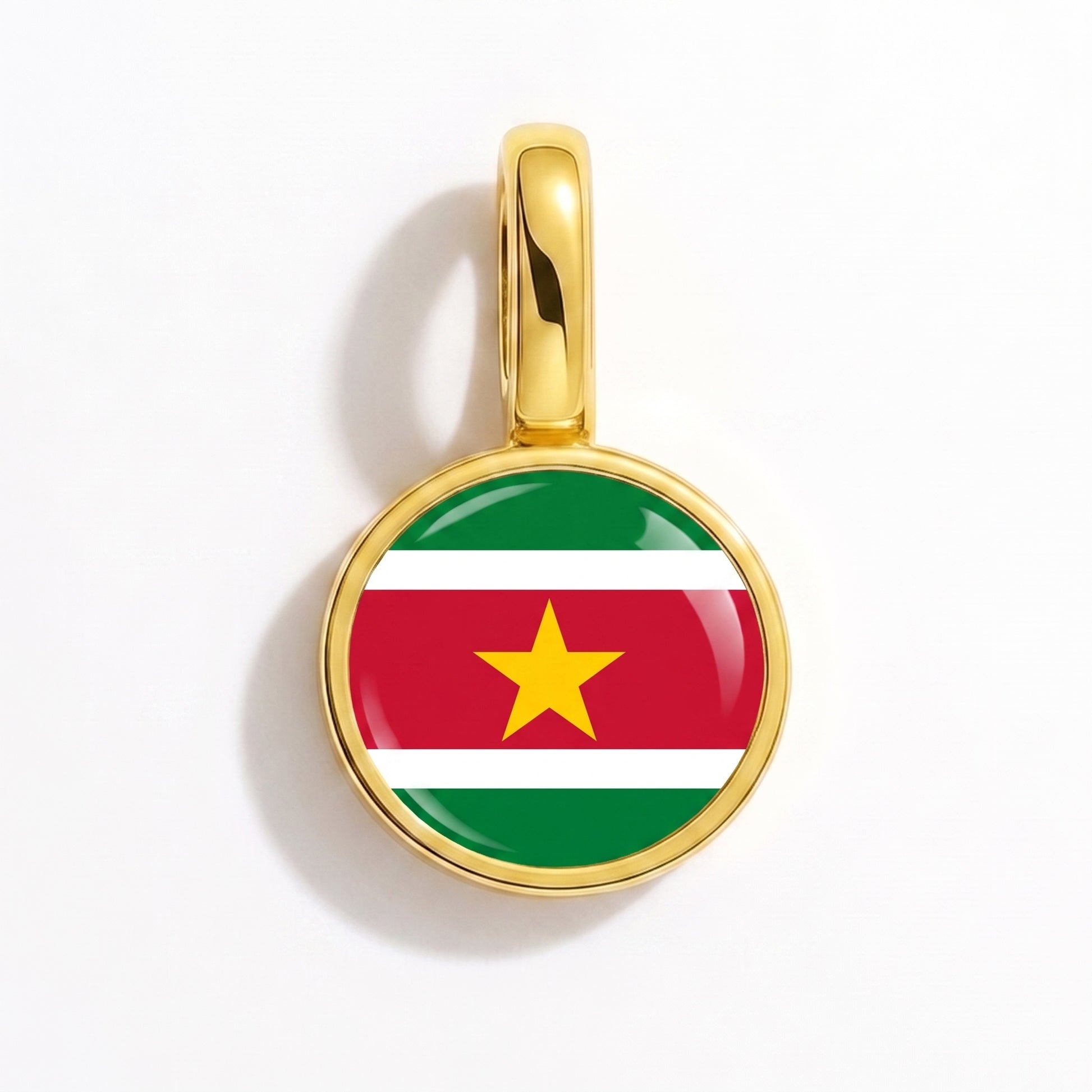 Charm vlag Suriname – rond goud