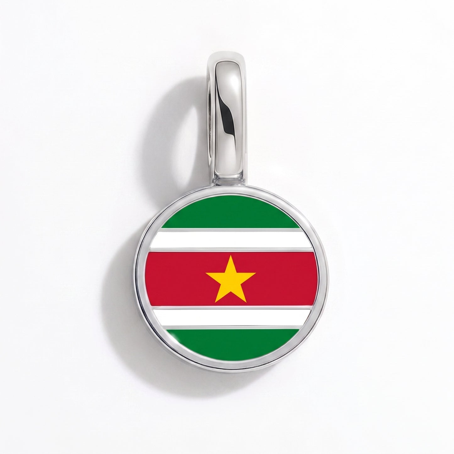 Charm vlag Suriname – rond zilver