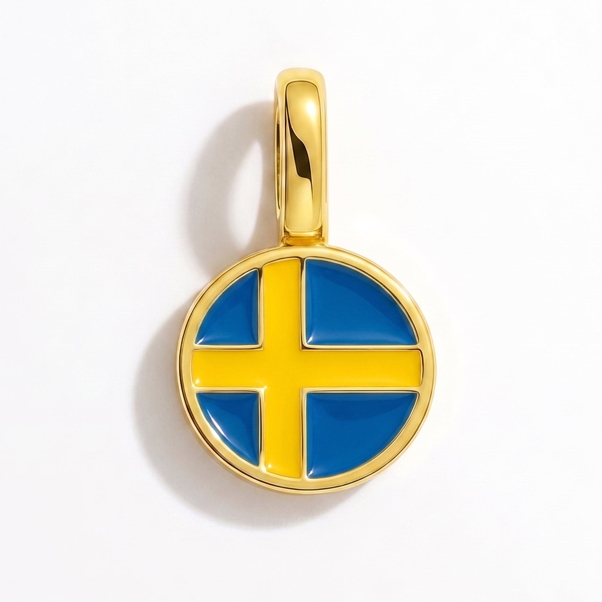 Charm vlag Zweden – rond goud